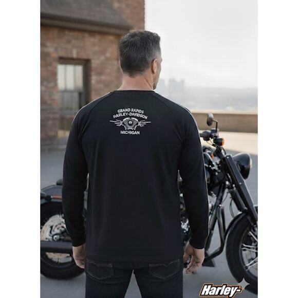 Harley-Davidson Solid Black Grand Rapids, Michigan Shirt 3XL - Picture 2 of 7
